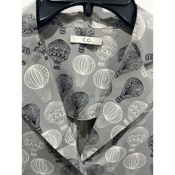 CO Long Sleeve Button Front Collared Balloon Print Tunic Blouse Sz 10 / 12 - Picture 4 of 7